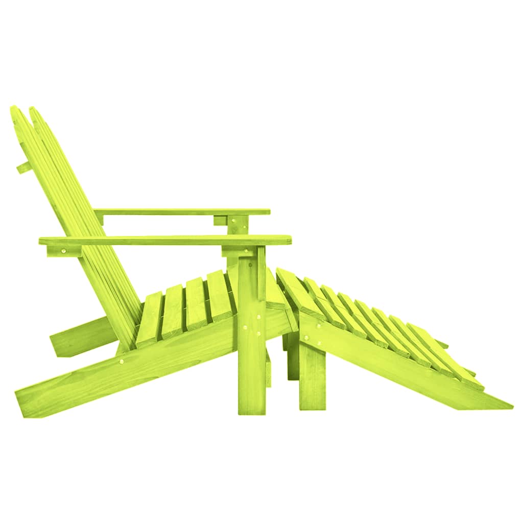 Cadeira de jardim e otomano adirondack 2 lugares abeto verde