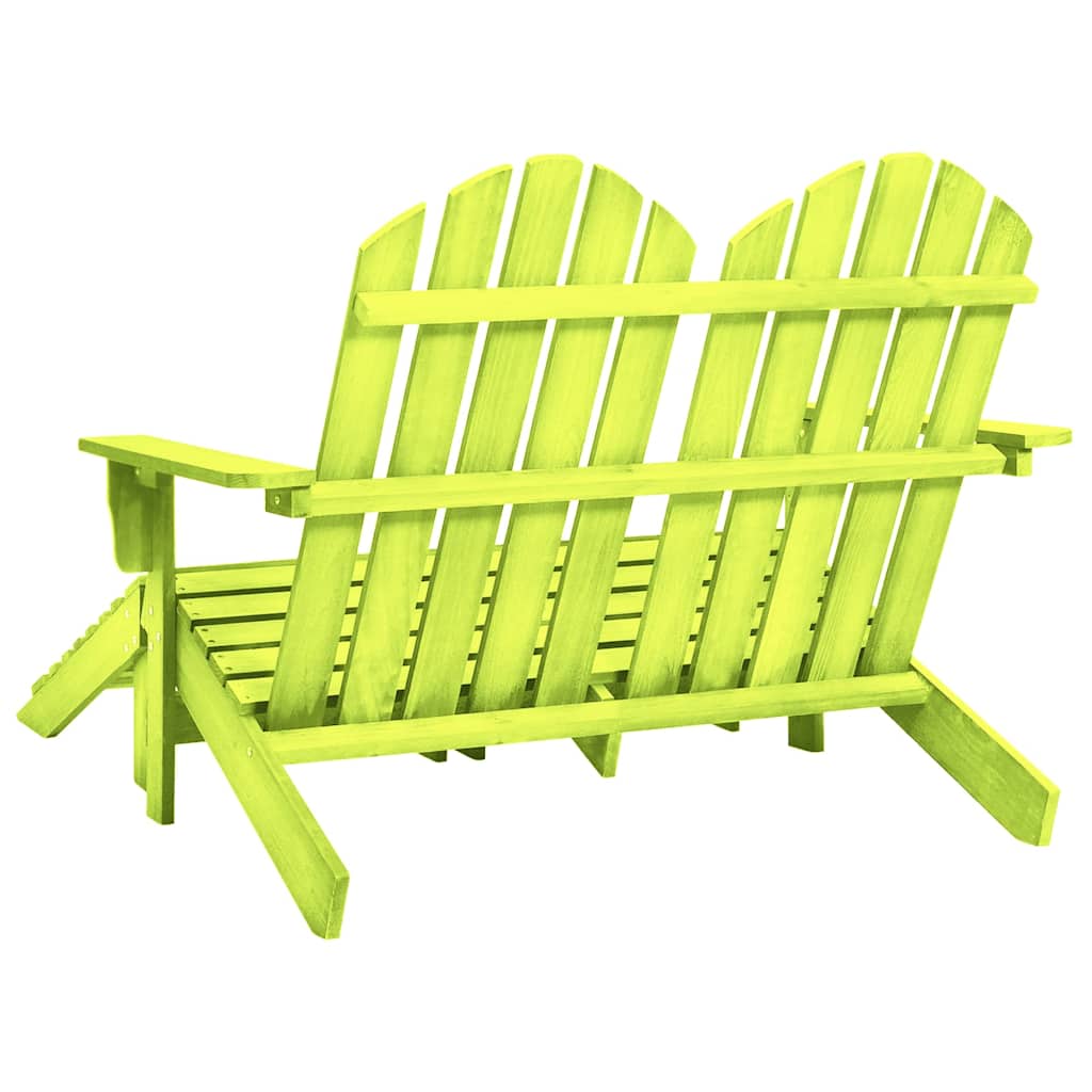 Cadeira de jardim e otomano adirondack 2 lugares abeto verde