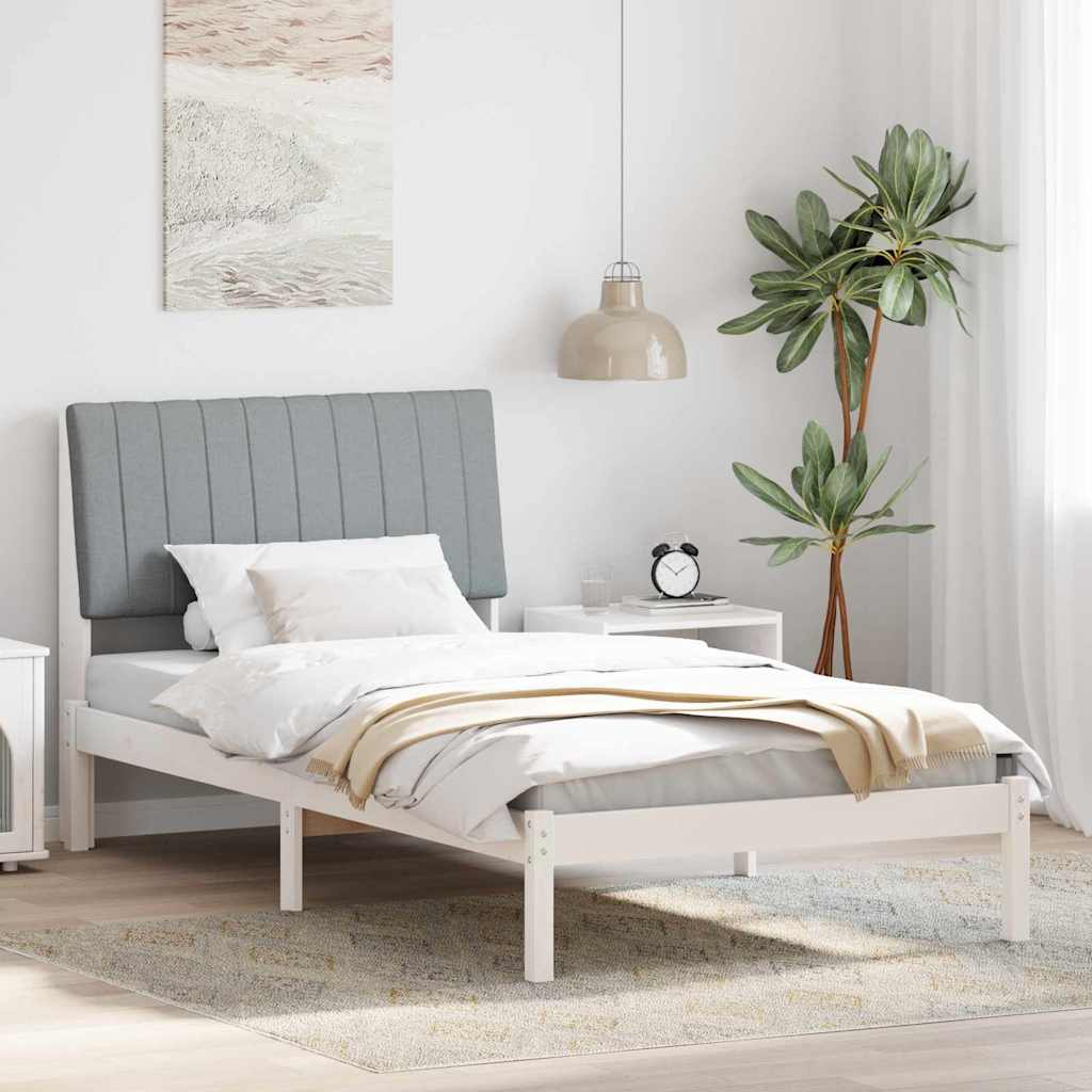 Estrutura da cama com cabeceira branco 100 x 200 cm