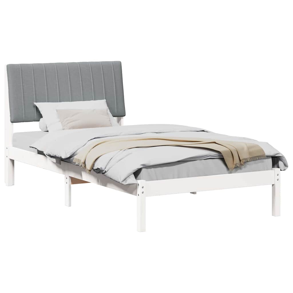 Estrutura da cama com cabeceira branco 100 x 200 cm