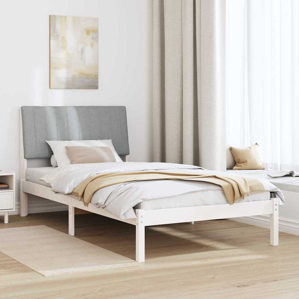Estrutura da cama com cabeceira branco 100 x 200 cm