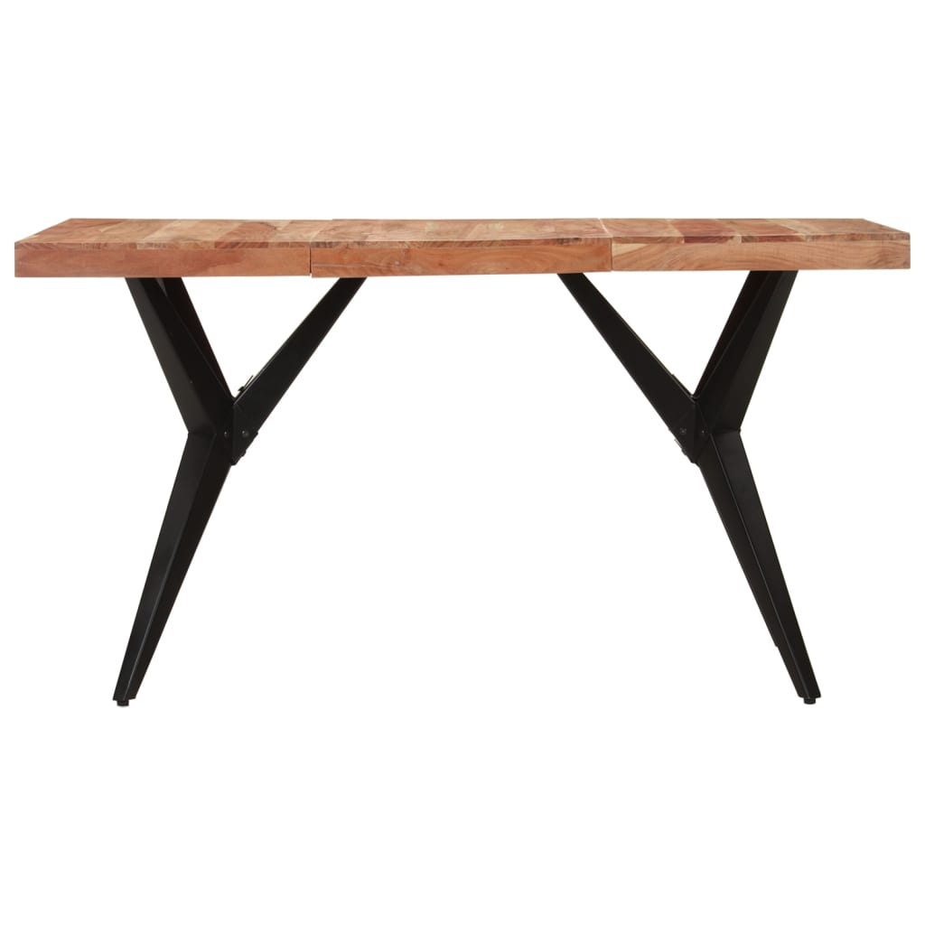 Mesa de jantar 140x70x76 cm madeira de acácia maciça preto