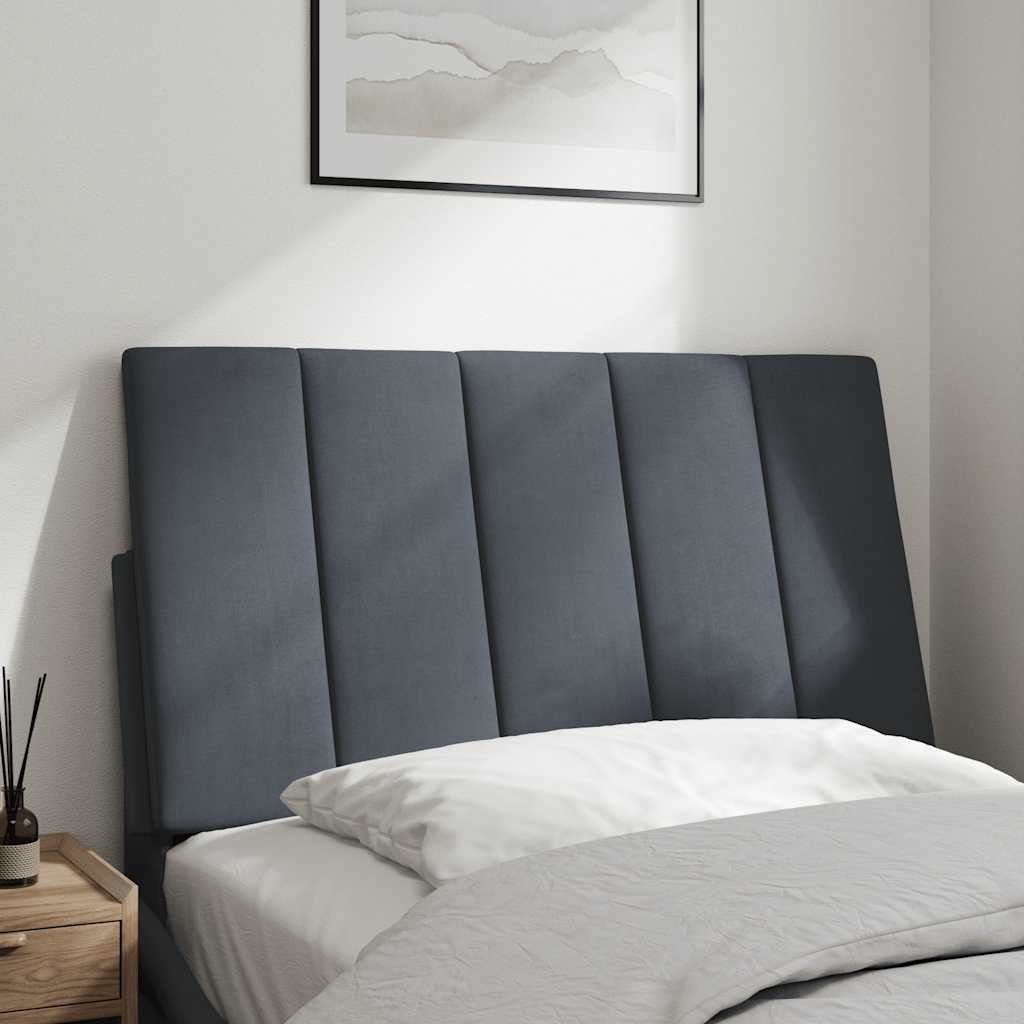 Almofadão de cabeceira hanko 80 cm veludo cinzento-escuro