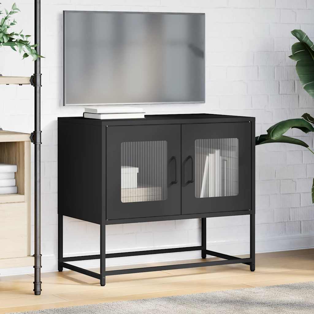 Móvel de TV 68x39x60,5 cm aço laminado a frio preto