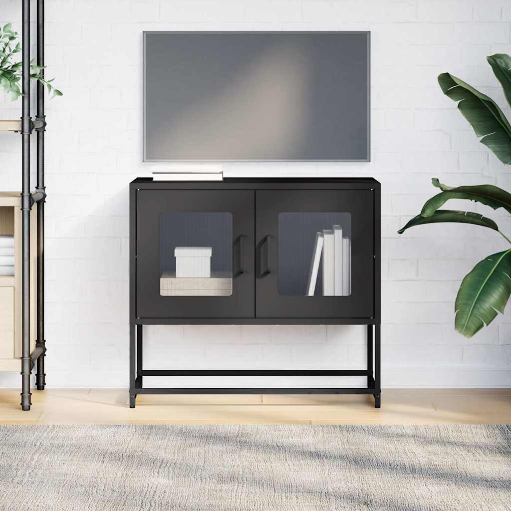 Móvel de TV 68x39x60,5 cm aço laminado a frio preto