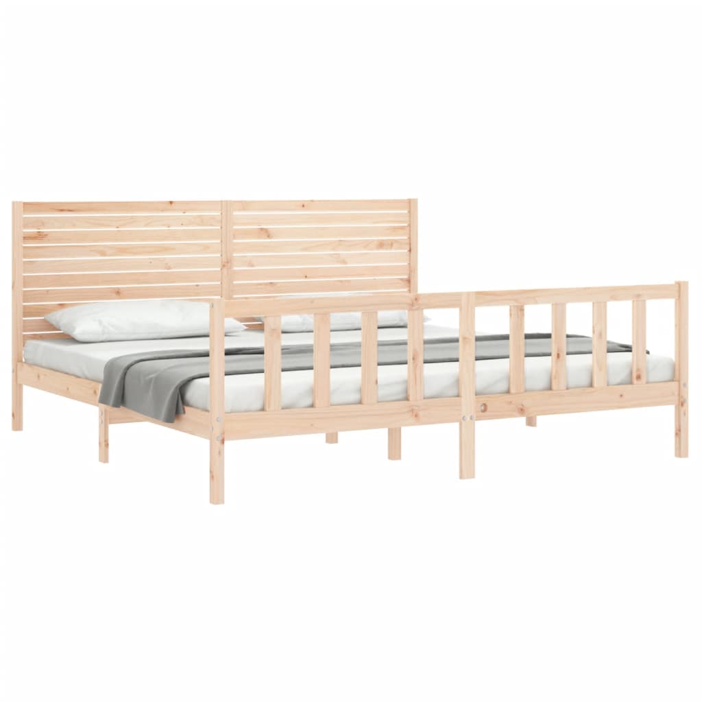 Estrutura de cama super king size com cabeceira madeira maciça