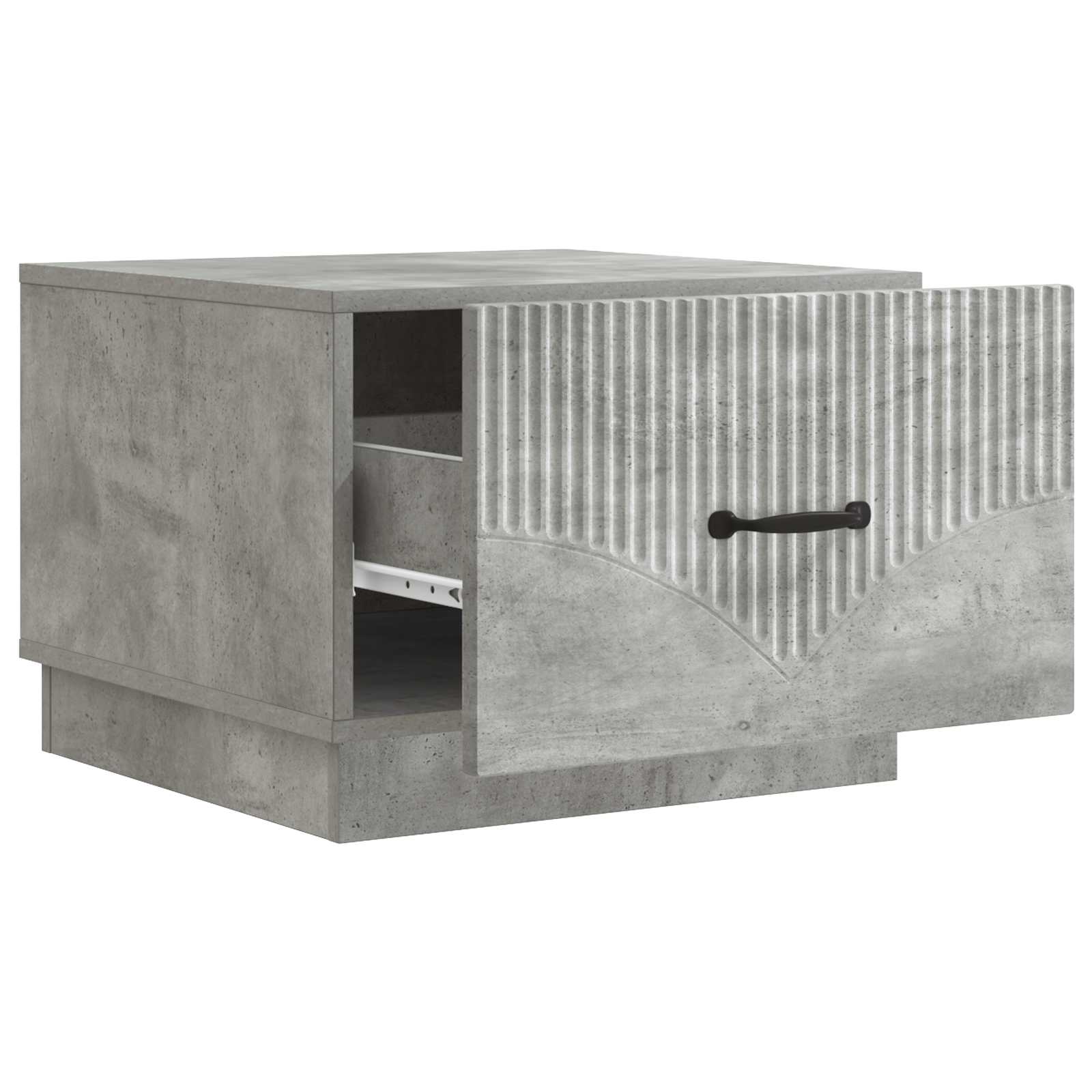 Mesa de centro com gaveta cinzento cimento 49 x 50 x 37 cm