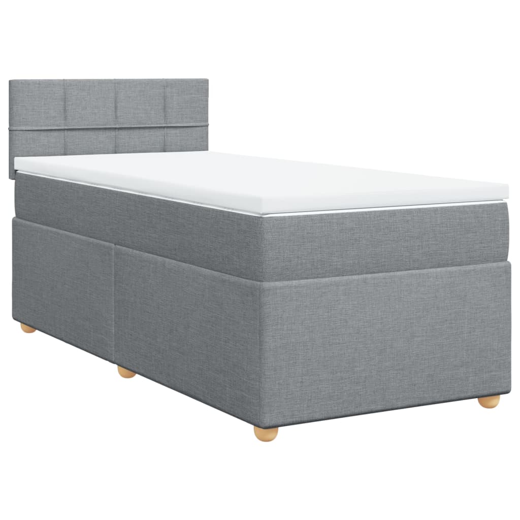 Cama com molas/colchão 100x200 cm tecido cinzento-claro