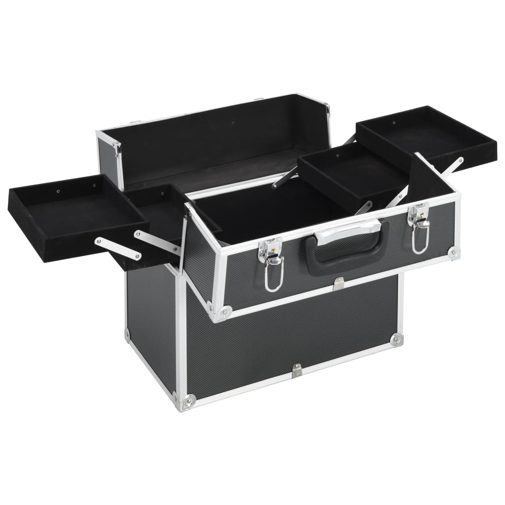 Caixa de maquilhagem 38x23x34 cm alumínio preto