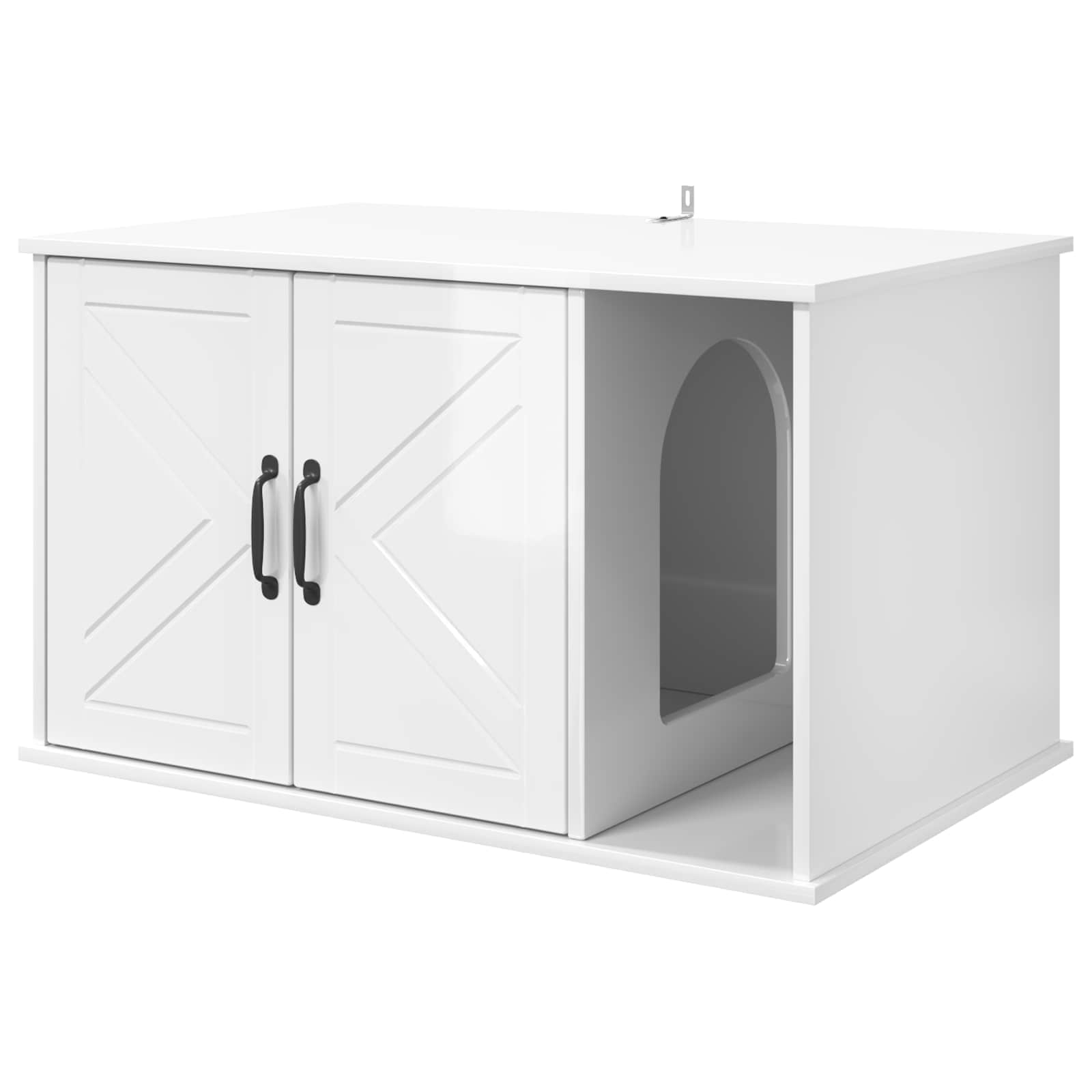 Casa para gatos branco brilhante 85 x 55 x 50,5 cm