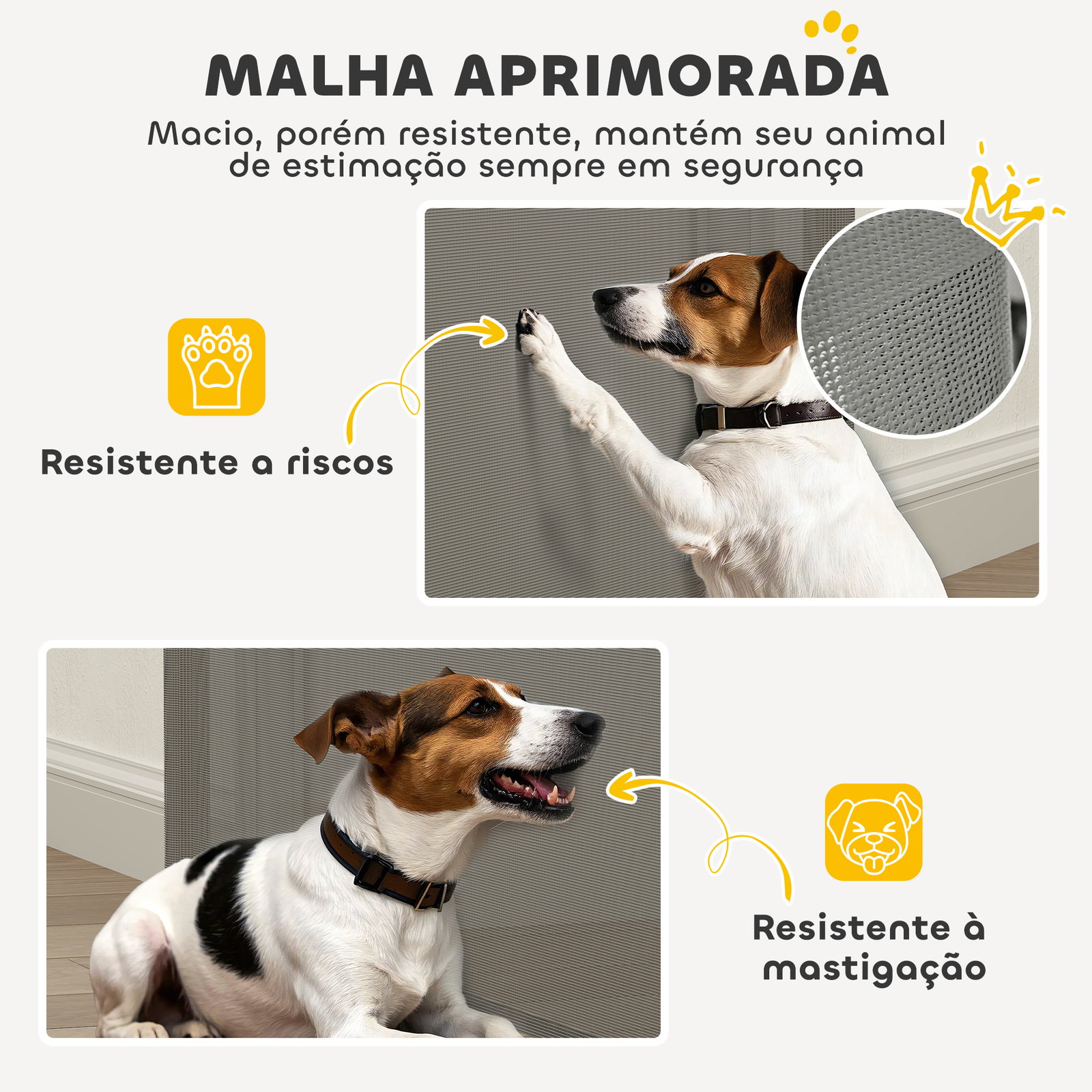 Barreira de segurança para cães retrátil 0-136 cm para cães pequenos com botão de fecho cinzento