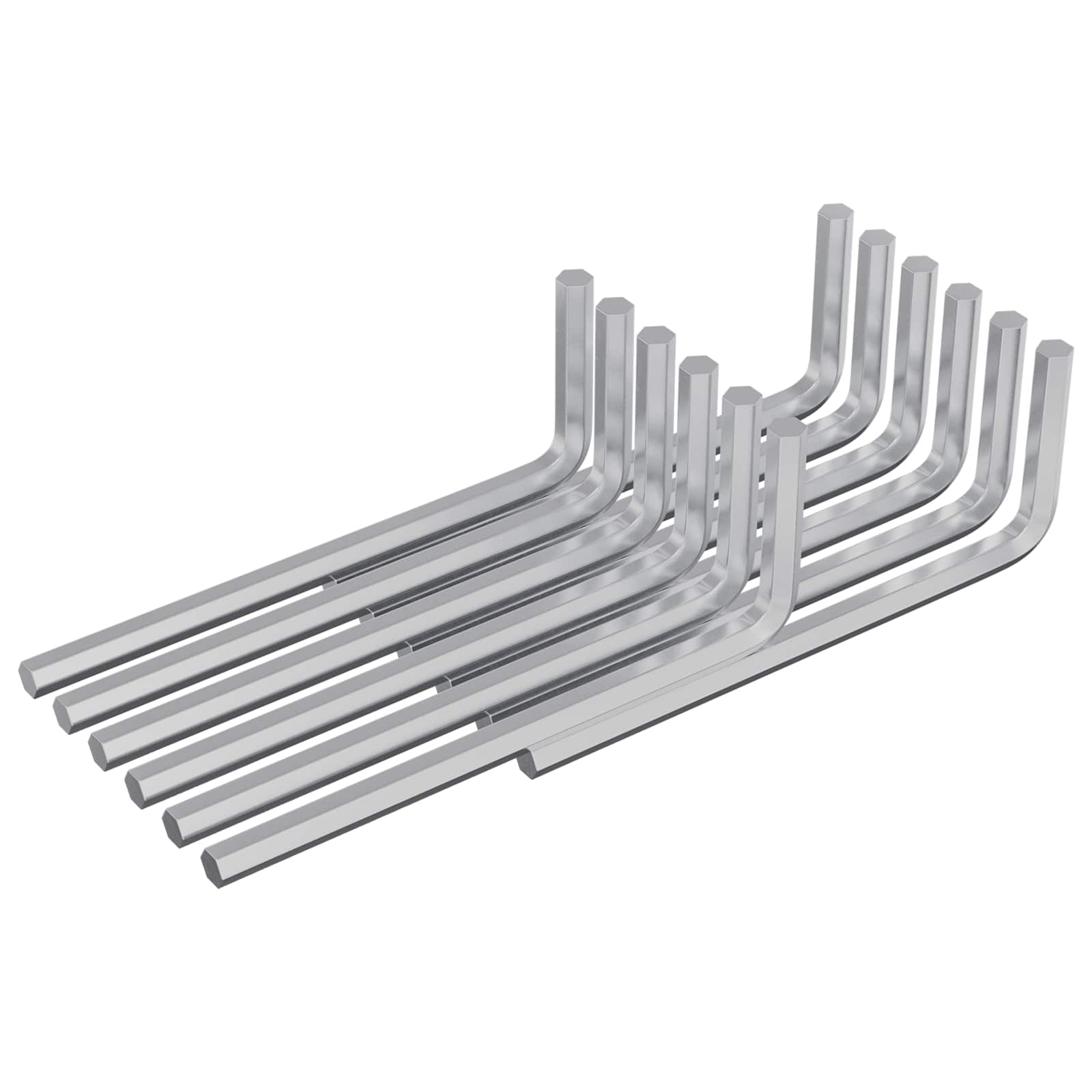 Chave hexagonal 12 unid. prateado 20 x 52 mm aço