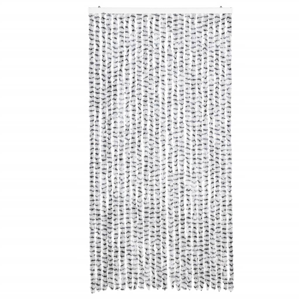 Cortina anti-insetos 100x230cm chenille cinzento claro e escuro