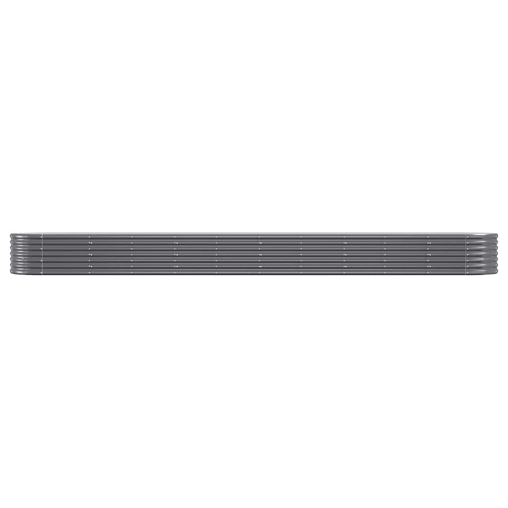 Canteiro elevado jardim 440x80x36 aço galvanizado antracite