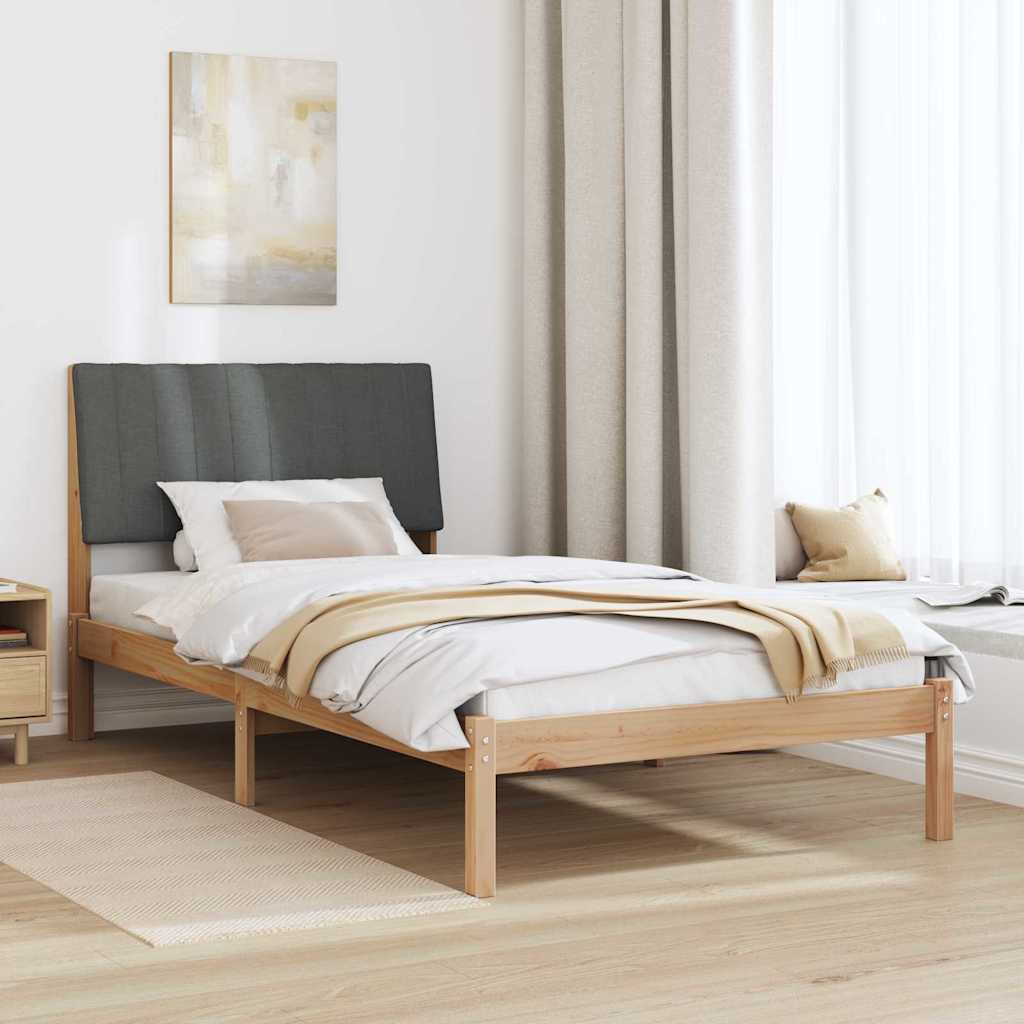 Estrutura da cama com cabeceira castanho 100 x 200 cm