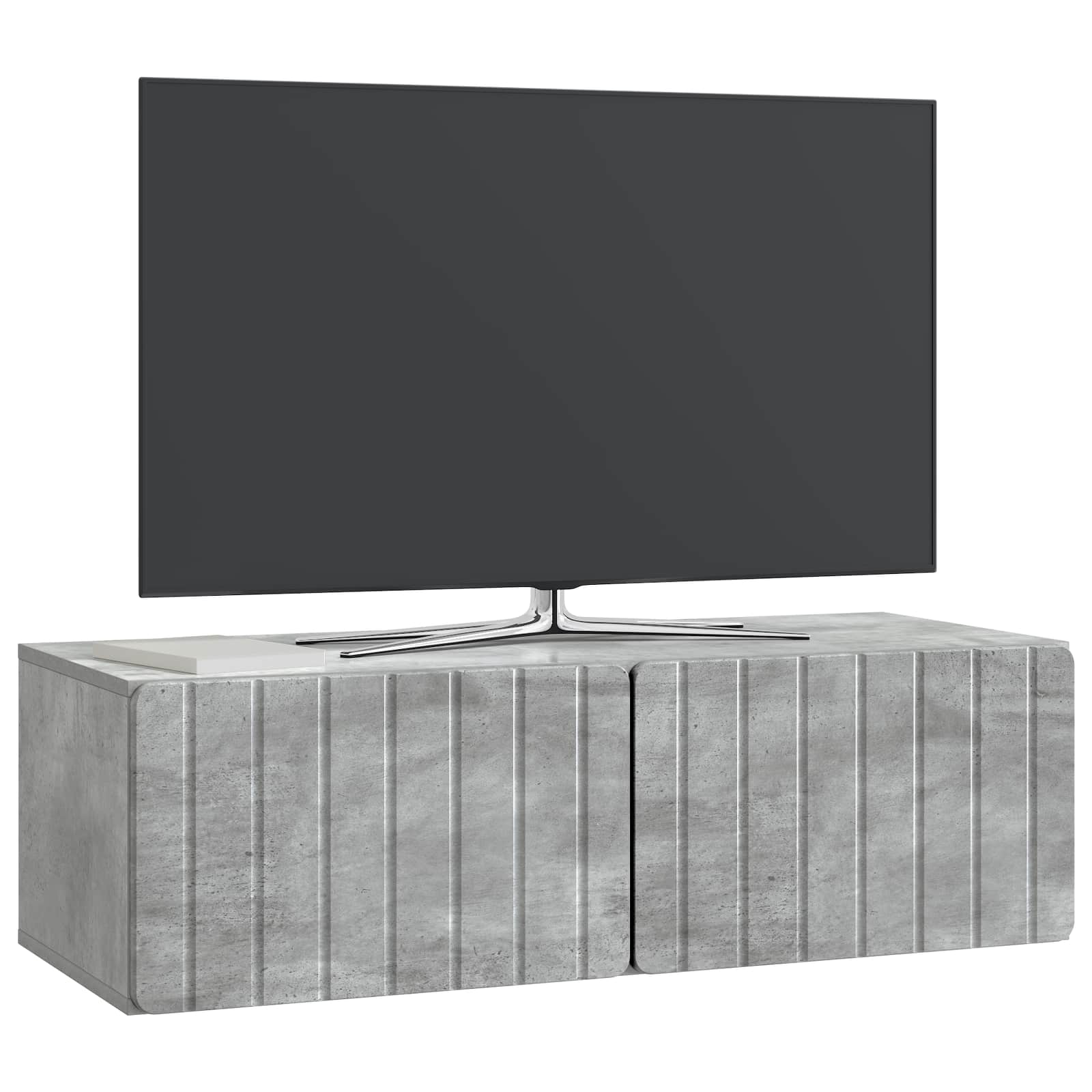 Gabinete de TV de parede 98 x 41 x 30 cm cinzento cimento