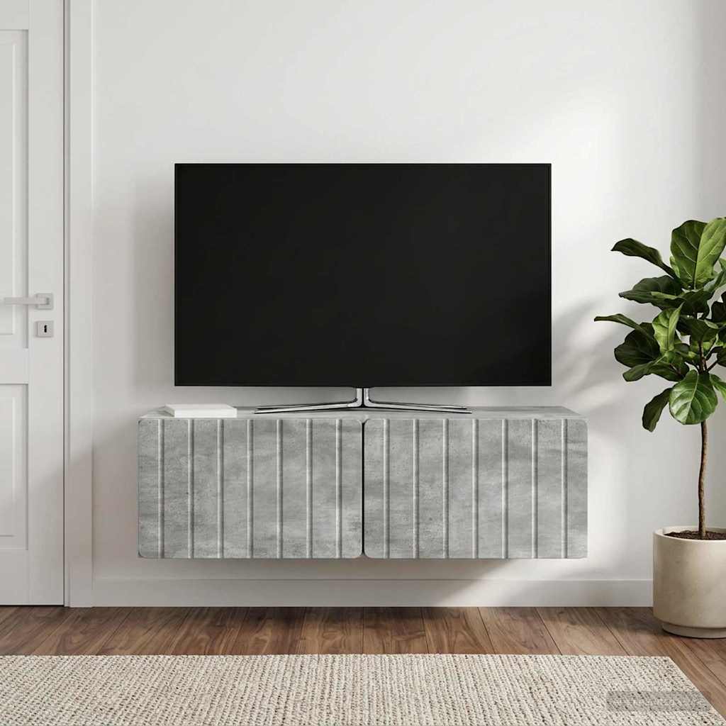Gabinete de TV de parede 98 x 41 x 30 cm cinzento cimento