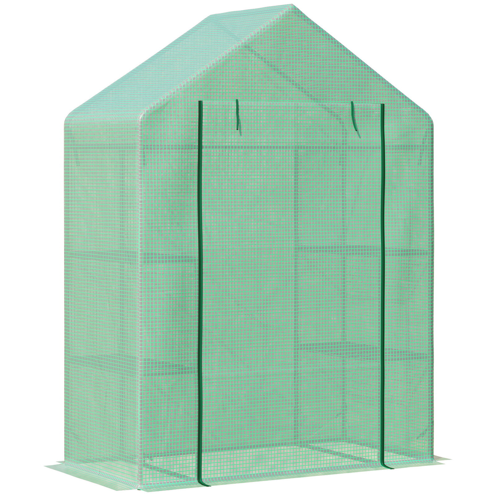 Estufa de Jardim 140x70x190cm Estufa com 4 Prateleiras Porta Enrolável Cobertura de PE 140g/m² e Estrutura de Aço para Cultivos