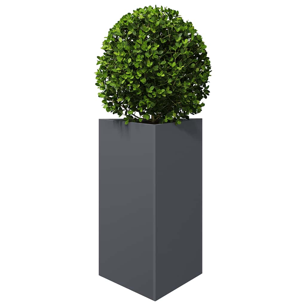 Vaso/floreira de jardim triangular 50x43x75 cm aço antracite
