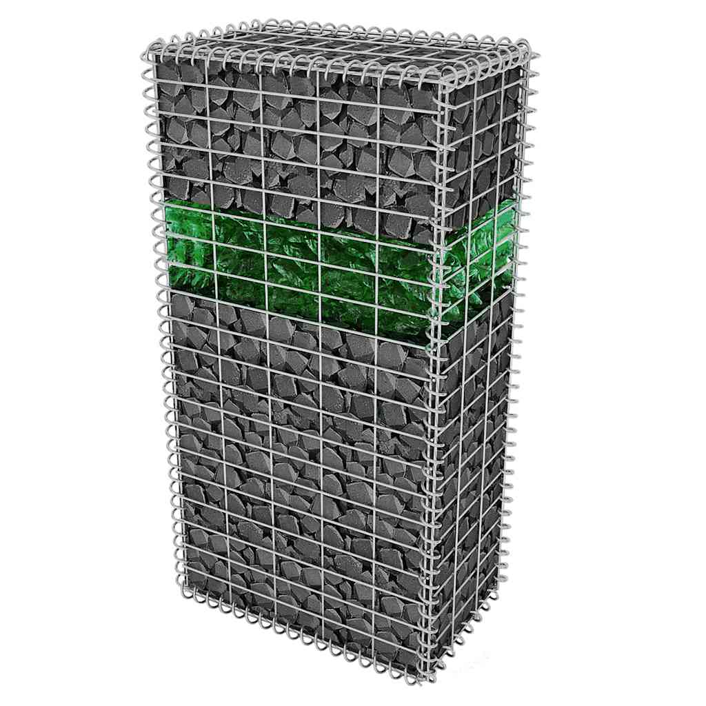 Gabião com pedras de vidro verde 60-120 mm 25 kg
