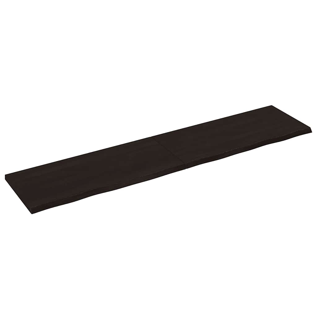 Tampo de mesa 220x50x(2-4) cm carvalho tratado castanho-escuro