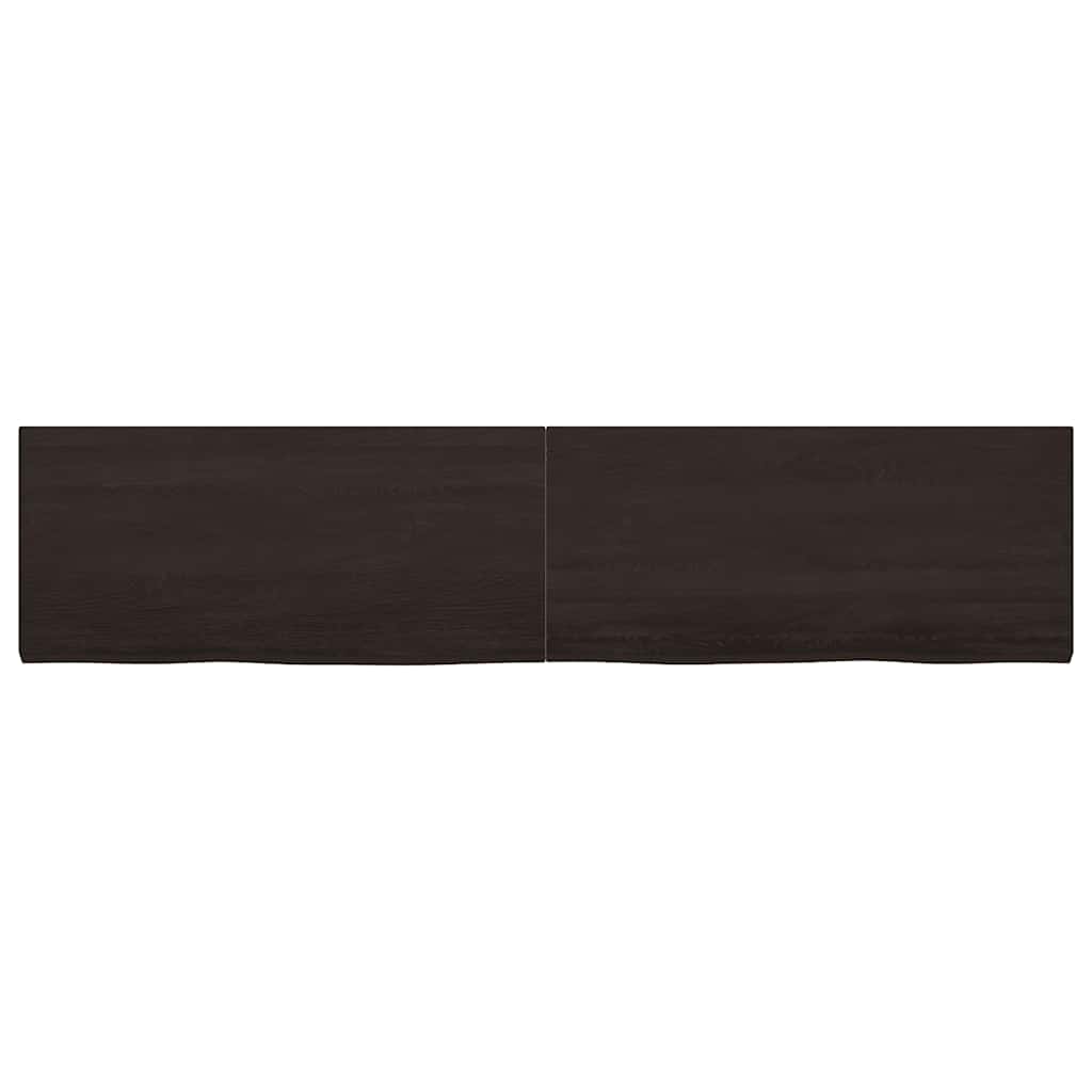 Tampo de mesa 220x50x(2-4) cm carvalho tratado castanho-escuro