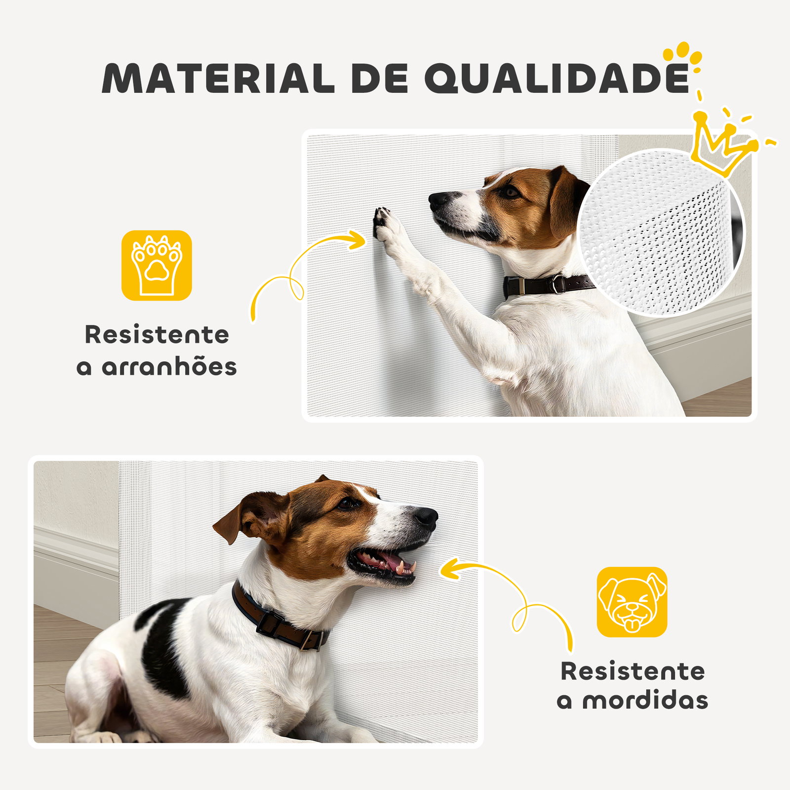 Barreira para cães retrátil 0-144 cm para cães pequenos barreira de segurança para animais de estimação com fecho branco