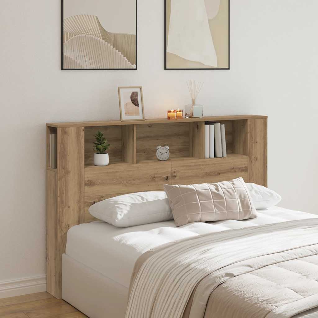 Cabeceira de cama em carvalho artesanal 160x18,5x103,5 cm, madeira de engenharia