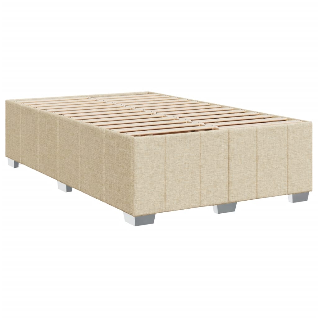 Estrutura de cama sem colchão 120x190 cm tecido creme