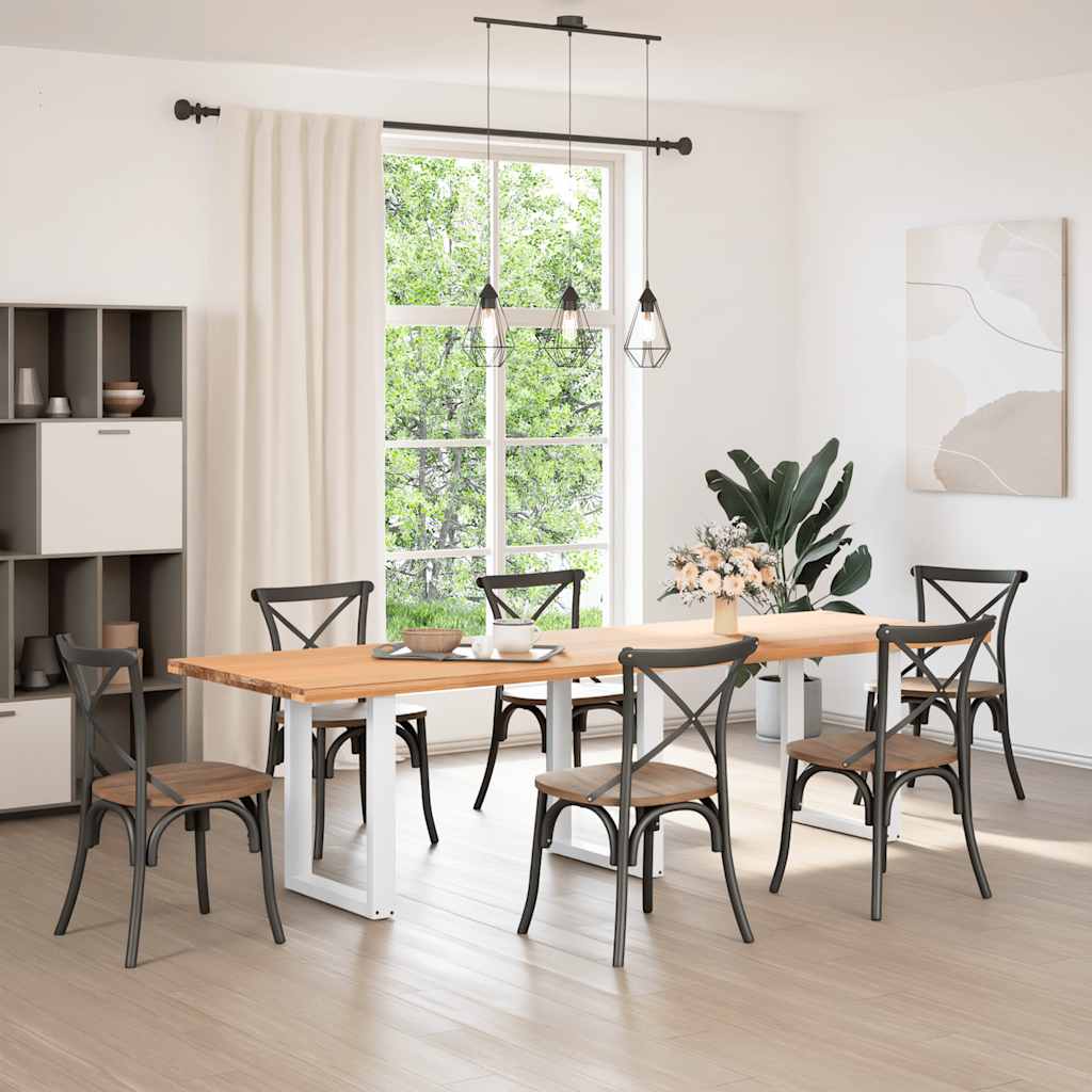 Pés de mesa de jantar em forma de u, 3 peças, branco, 70 x (72-73) cm, aço
