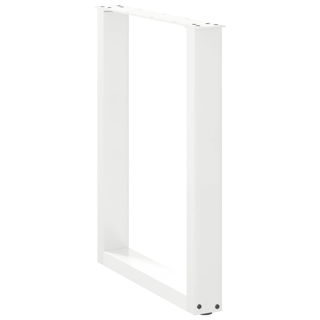 Pés de mesa de jantar em forma de u, 3 peças, branco, 70 x (72-73) cm, aço
