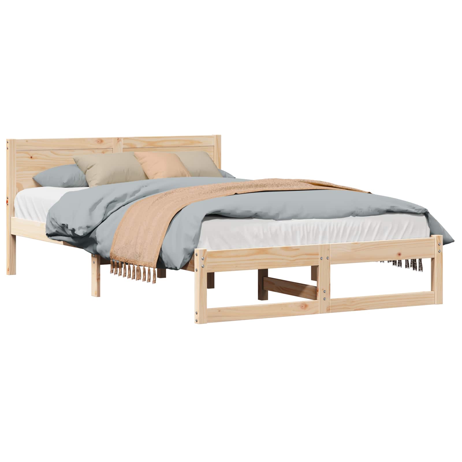 Estrutura da cama com cabeceira natural 120 x 200 cm