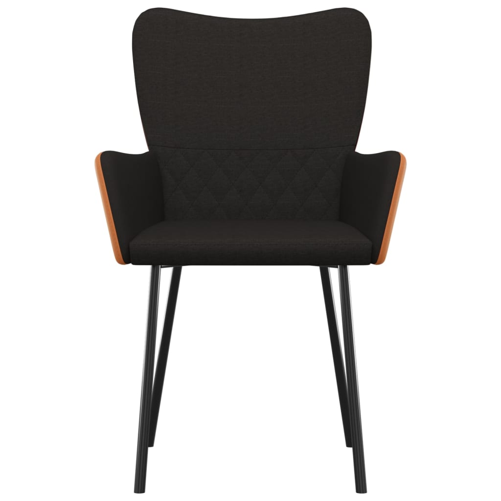 Cadeiras de jantar 2 pcs tecido/couro artificial preto