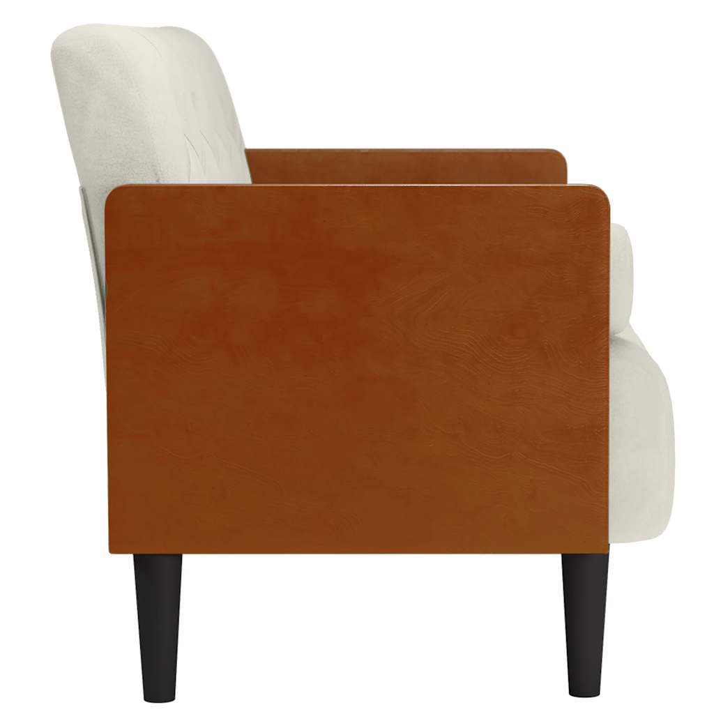 Sofá-luvas com rolos 110 cm veludo creme