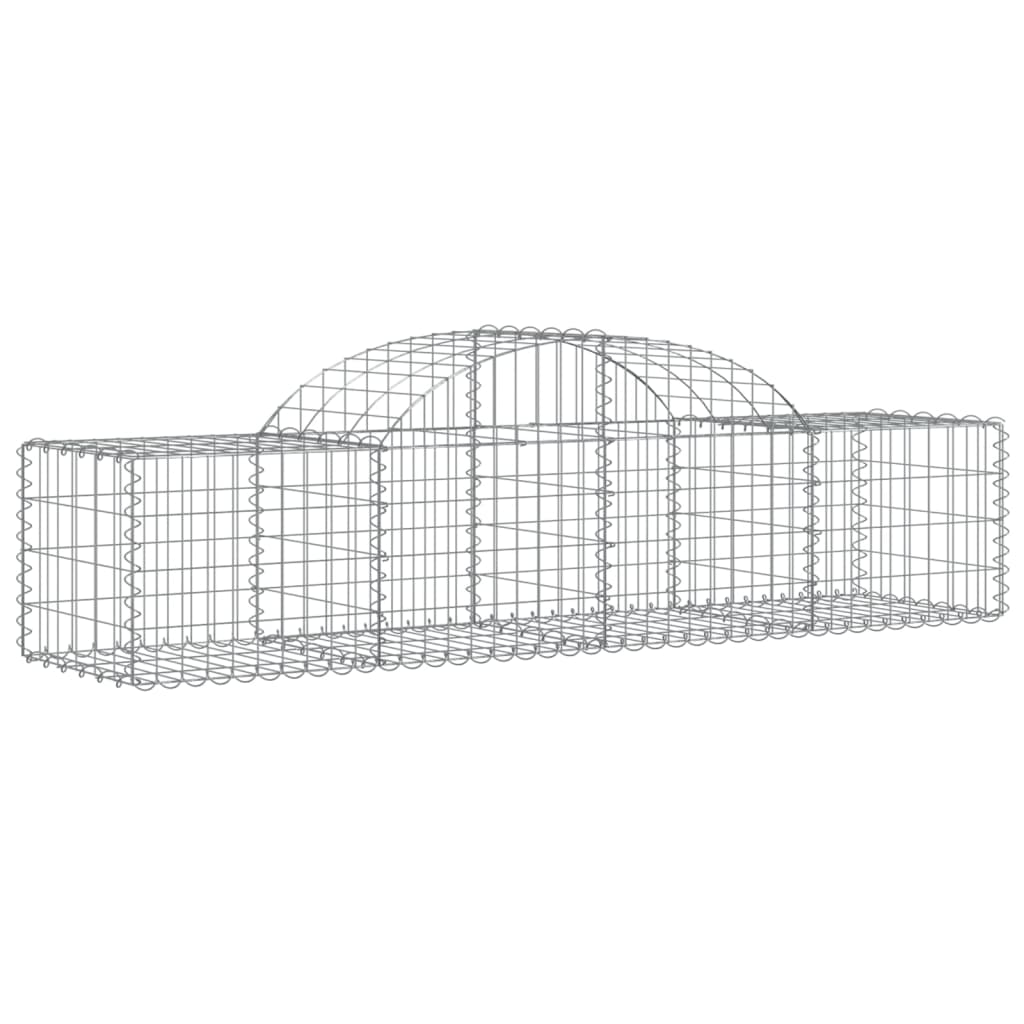 Cestos gabião arqueados 8 pcs 200x50x40/60 cm ferro galvanizado