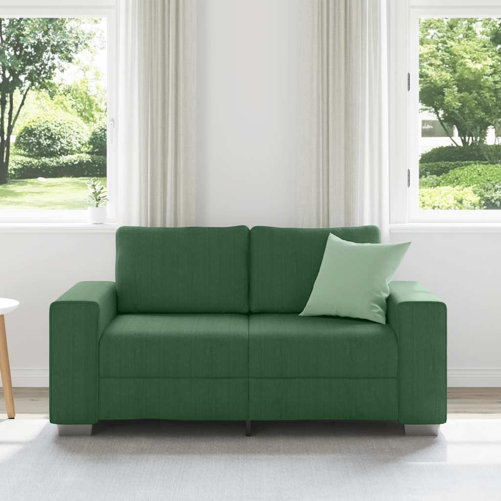 Sofá-luvas 160x77x82 cm tecido corduroy verde escuro