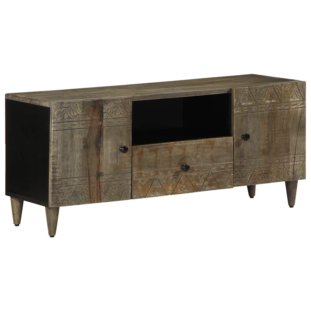 Móvel TV cinzento claro 105x33,5x46 cm madeira mangueira maciça