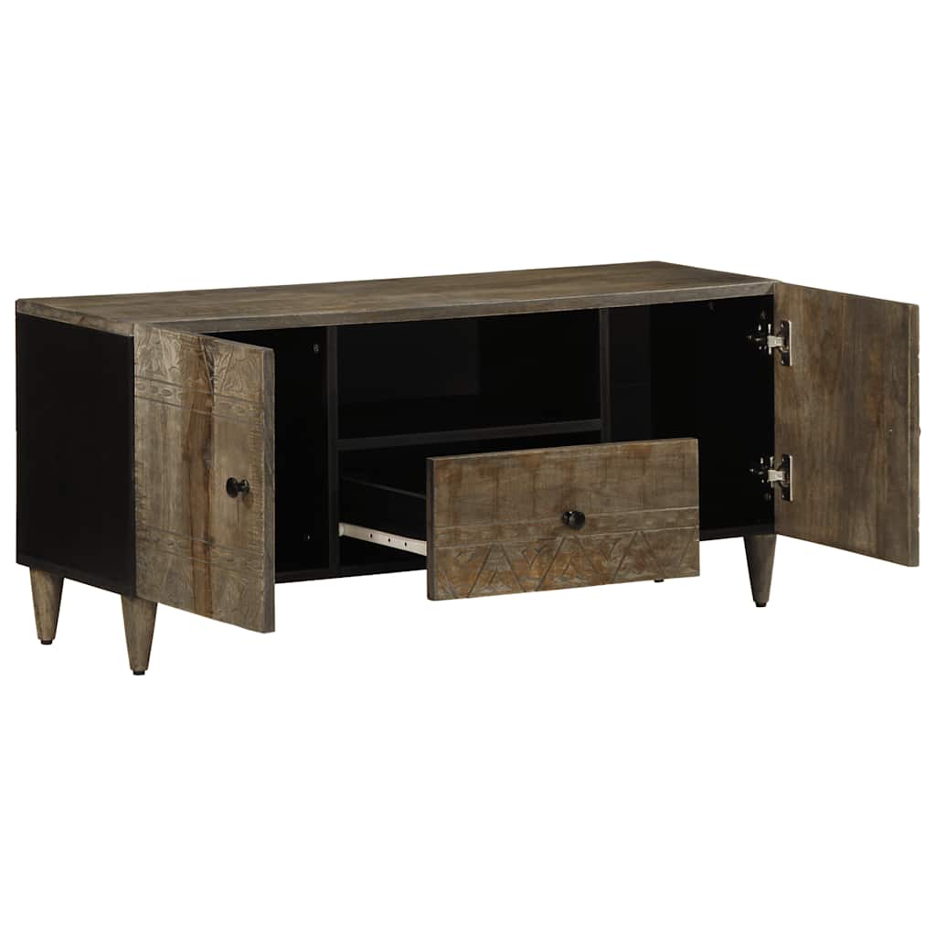 Móvel TV cinzento claro 105x33,5x46 cm madeira mangueira maciça