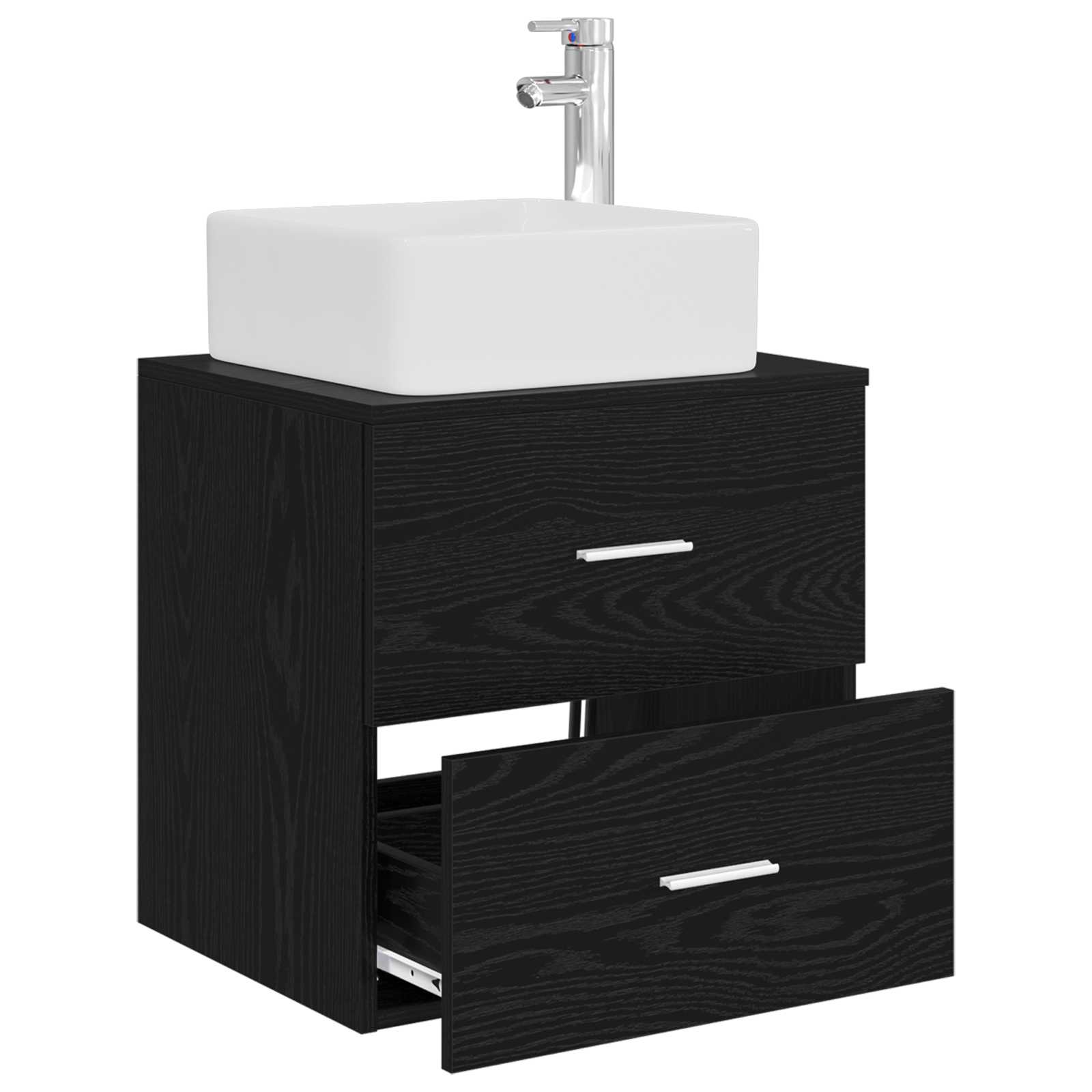 Vaidade com pia suspensa carvalho preto 53 x 34,5 x 63 cm