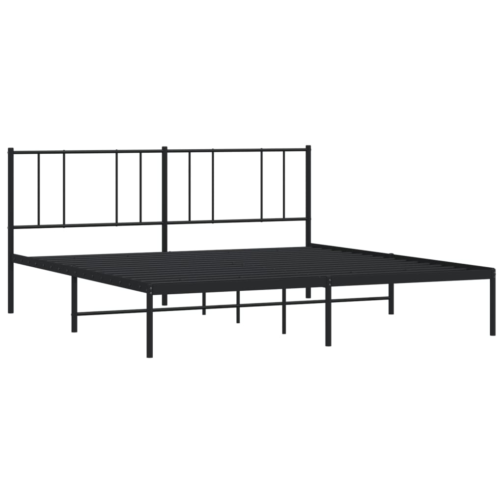 Estrutura de cama em metal com cabeceira 180x200 cm preto