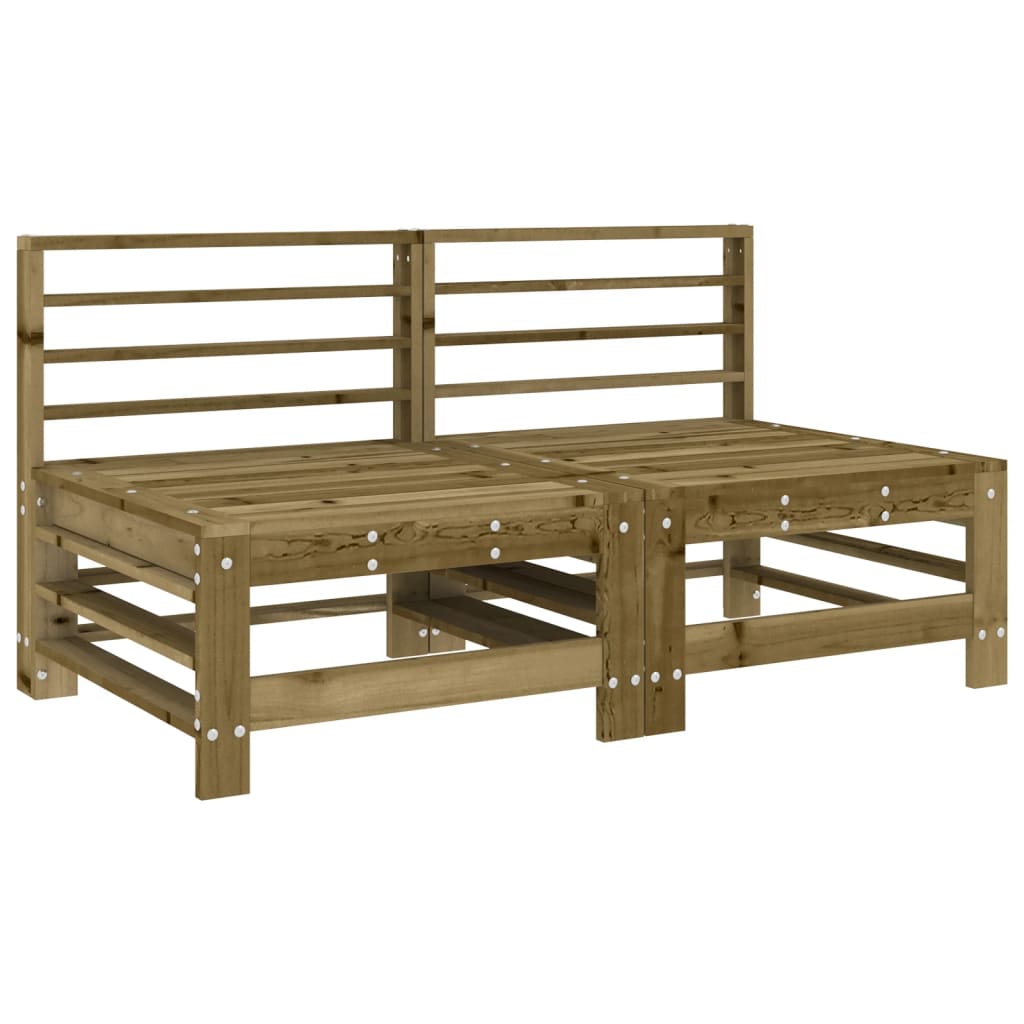 Sofás de centro para jardim 2 pcs madeira de pinho impregnada