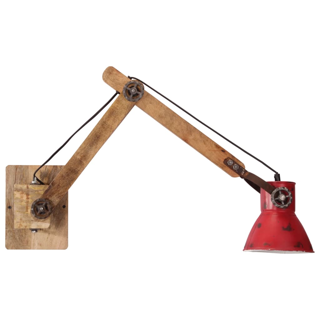 Candeeiro de parede 25 w 96x15x20 cm e27 vermelho desgastado