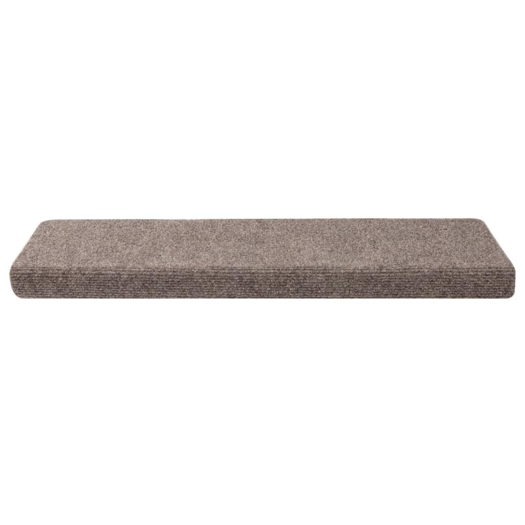 Tapetes de escada autoadesivos 30 peças 65x21x4 cm bege com borda retangular