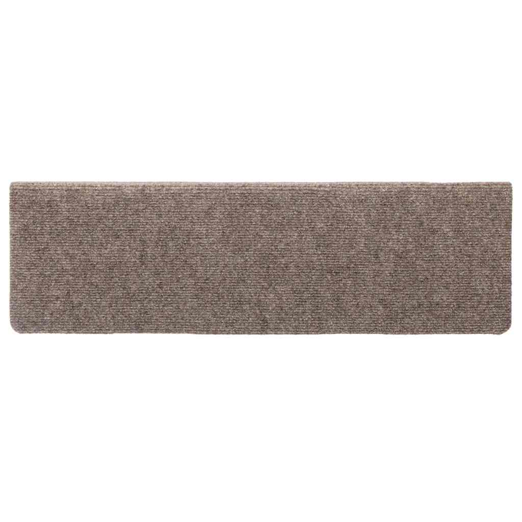 Tapetes de escada autoadesivos 30 peças 65x21x4 cm bege com borda retangular