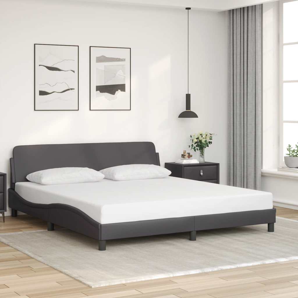 Estrutura de cama dover 180x200cm couro artificial cinzento