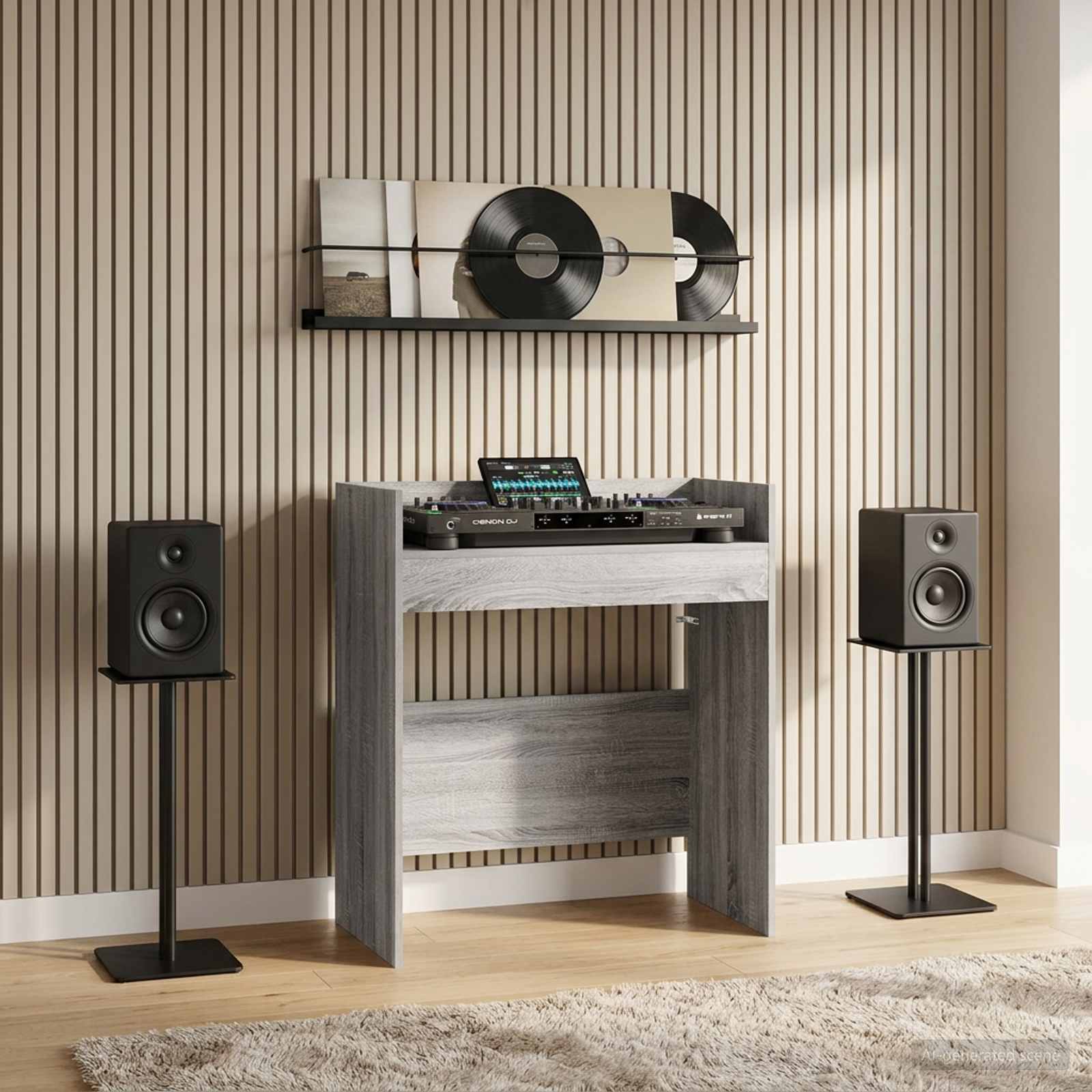 Mesa de dj sonoma cinzento 102 x 45 x 102 cm