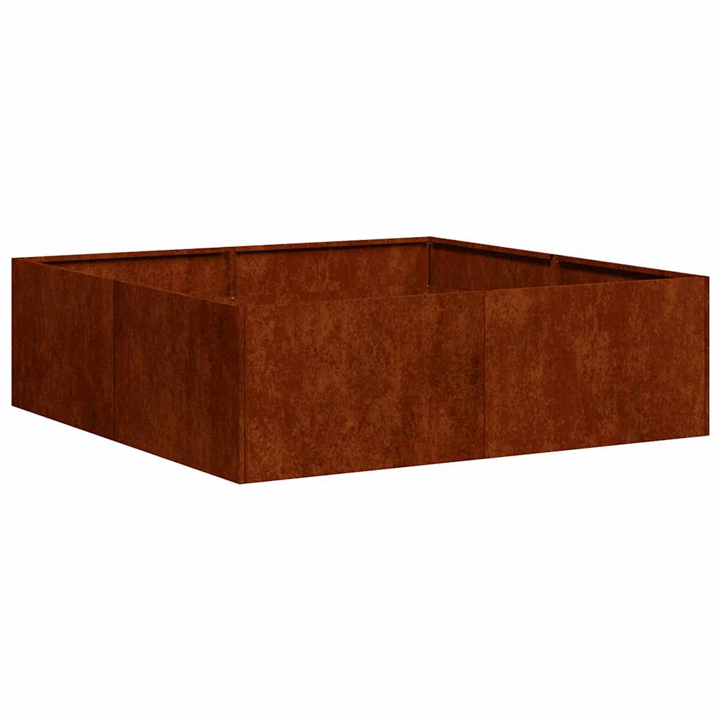 Floreira enferrujada 100x100x30 cm aço resistente