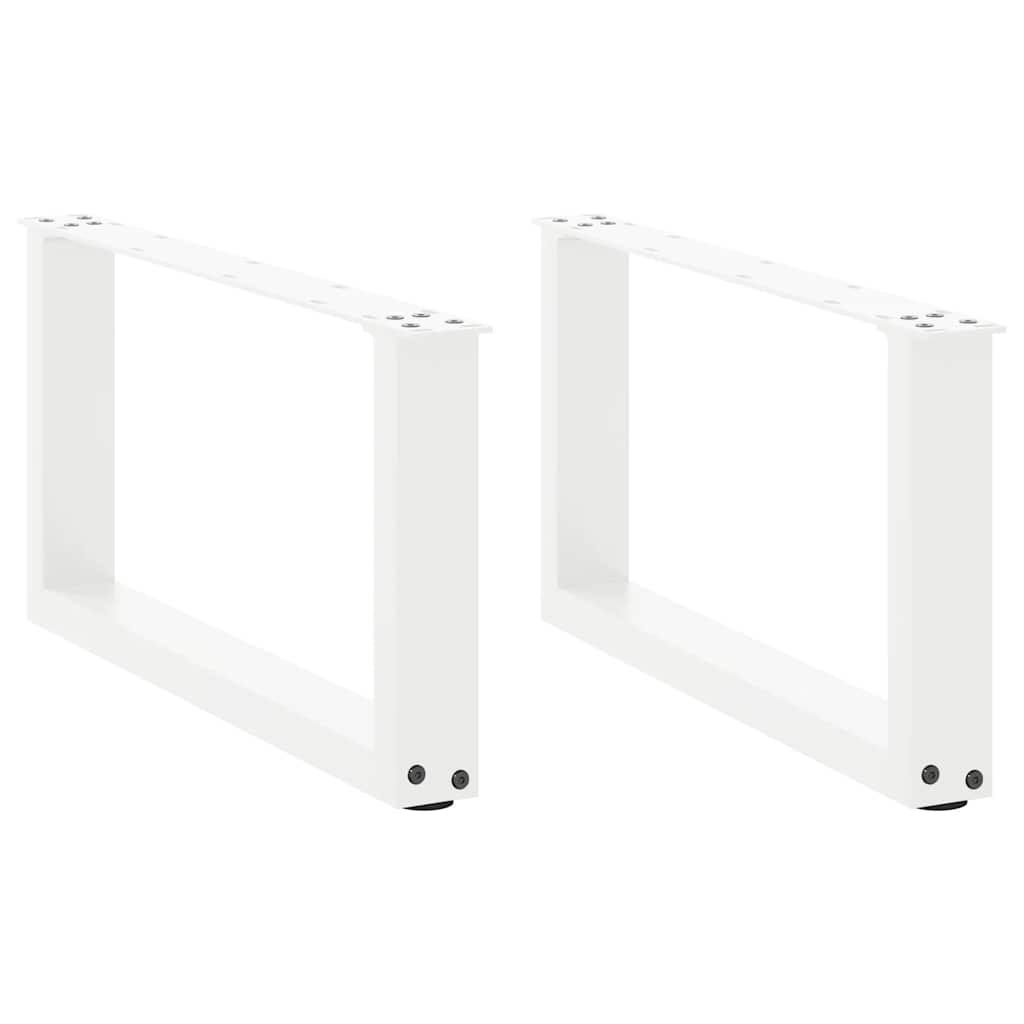 Pés para mesa de centro em formato de u, 2 peças, branco, 70x(30-31) cm, aço