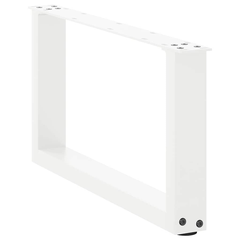 Pés para mesa de centro em formato de u, 2 peças, branco, 70x(30-31) cm, aço