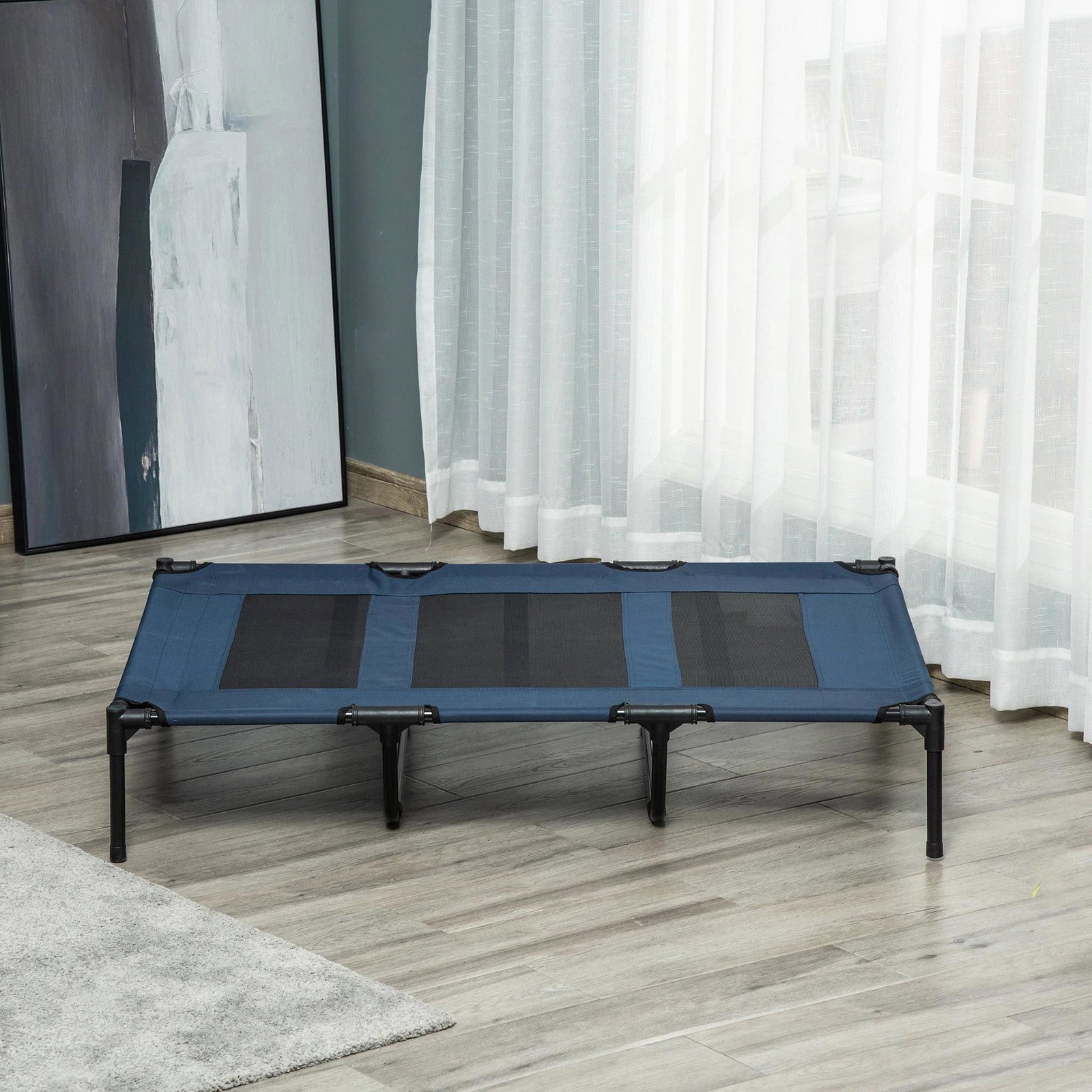 Cama para Animais de Estimação Cama Elevada para Cães Gatos com Tecido Transpirável para Dormir Relaxar Exterior Jardim Terraço